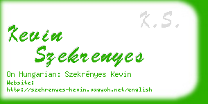 kevin szekrenyes business card