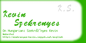kevin szekrenyes business card